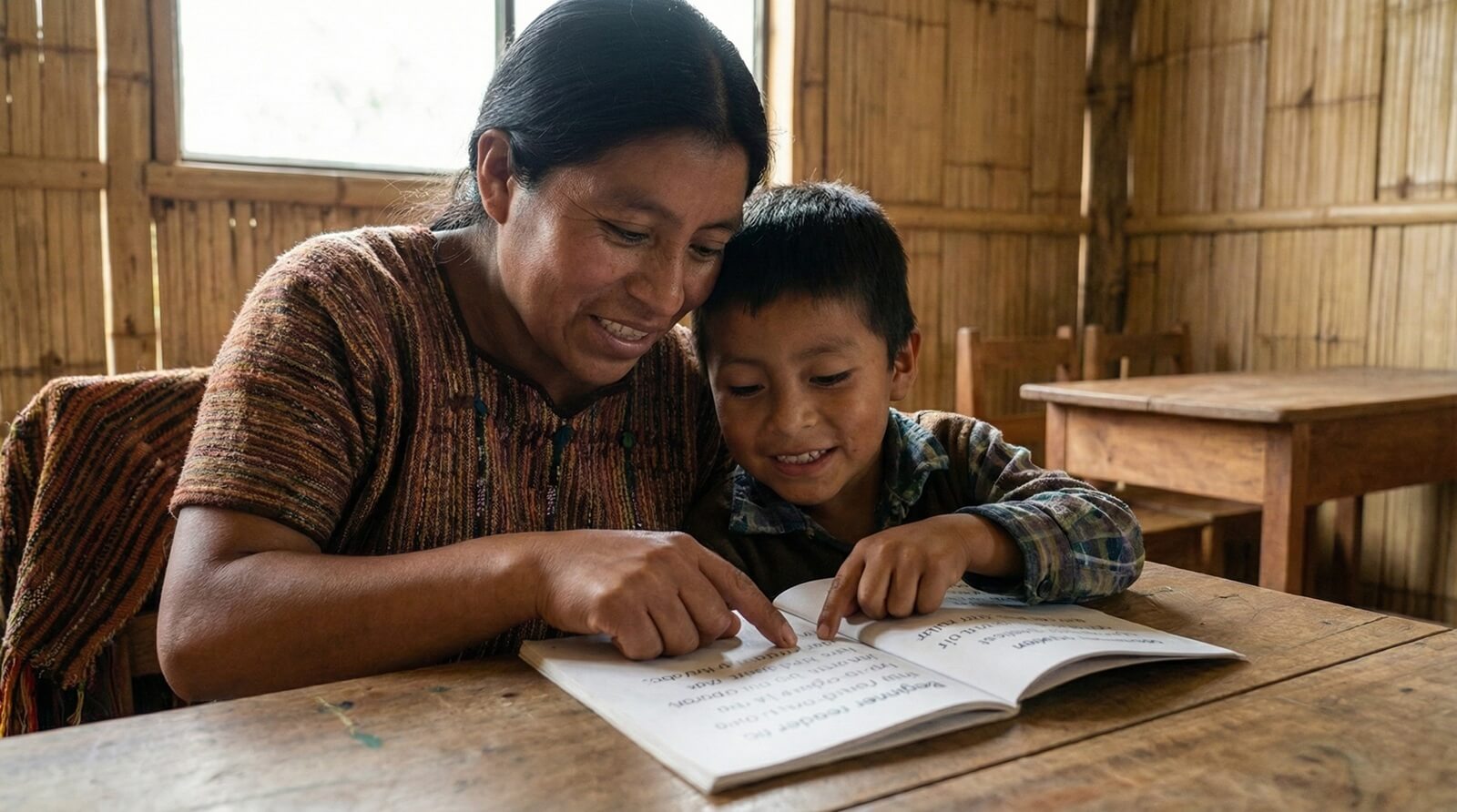 Mother teaching child